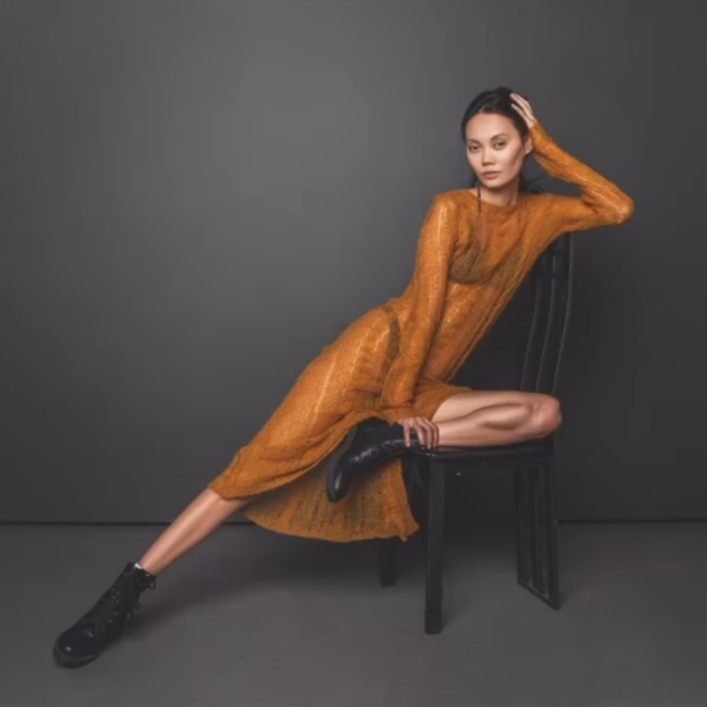 Zara Orange Midi Dress